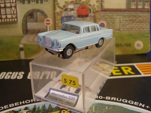 1960s Faller Baby Blue Mercedes Benz 220 Slot Car MIB !