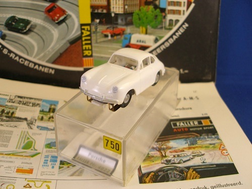 1963 Vintage EARLY Faller Porsche 356 White SlotCar MIB