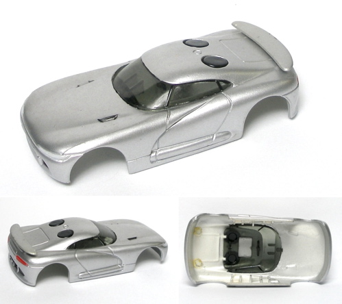 1995 TYCO Dodge Viper Silver TrAnSfOrMeD Slot Car BODY ONLY is UNUSED 9114 Nice!