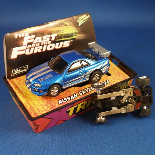 2004 JL FasT & Furious HO Slot Car BLUE NISSAN SKYLINE