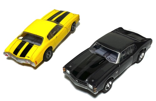 2pc AFX MEGA G+ HO Slot Car Lot CHEVY CHEVELLE SS-454 1971 & 1972